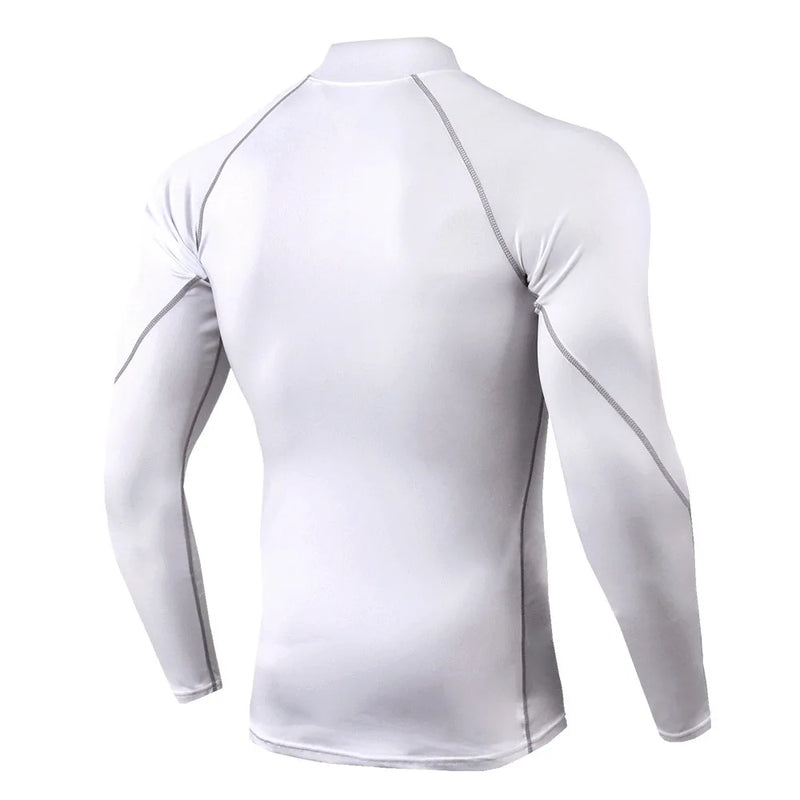 Camiseta esportiva masculina de secagem rápida, camiseta de musculação e corrida, camiseta de compressão de manga comprida, camiseta de ginástica justa para homens, camiseta Rashgard