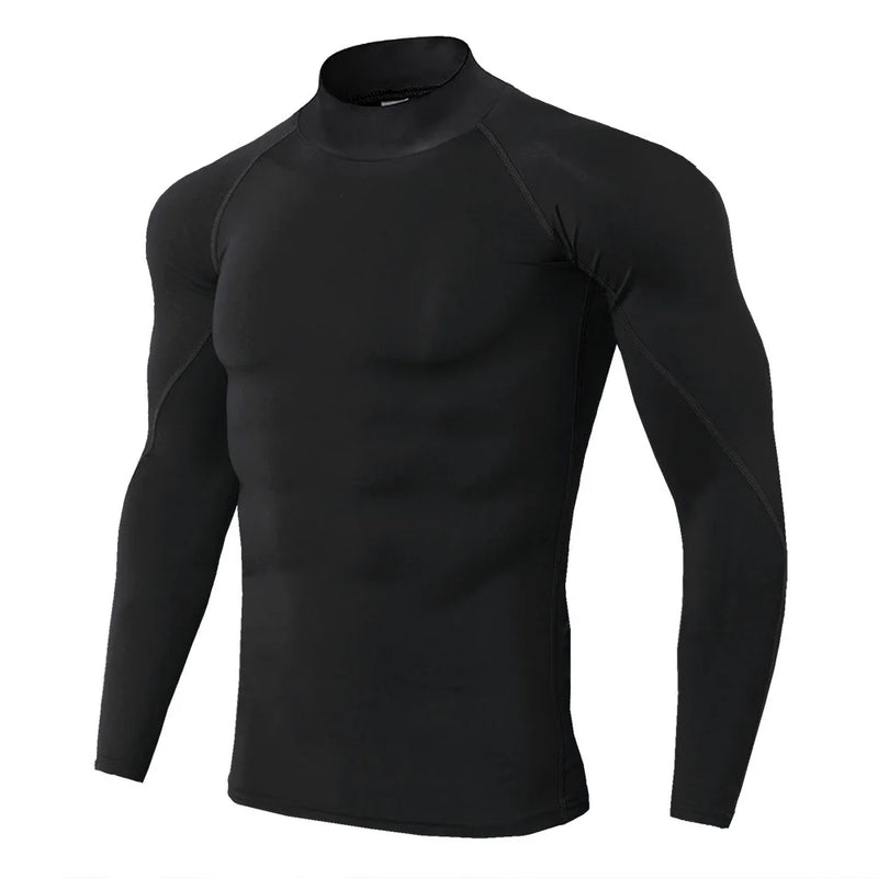 Camiseta esportiva masculina de secagem rápida, camiseta de musculação e corrida, camiseta de compressão de manga comprida, camiseta de ginástica justa para homens, camiseta Rashgard