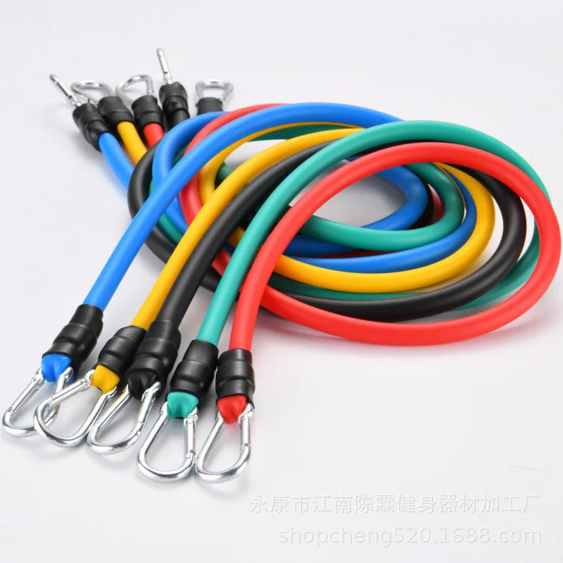 Conjunto de 10-14 peças de corda de puxar para musculação, conjunto de faixas elásticas de resistência, tensor multifuncional, cinto de treinamento muscular