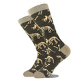 Meias de algodão engraçadas e felizes para homens, meias unissex com estampa de dinossauro e design louco, para skate e homens