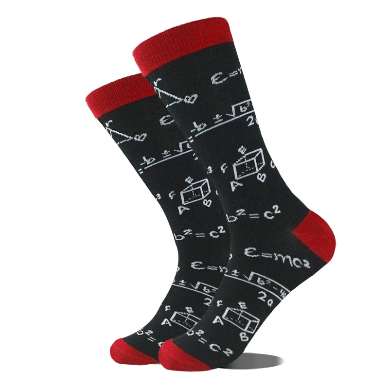 Meias de algodão engraçadas e felizes para homens, meias unissex com estampa de dinossauro e design louco, para skate e homens
