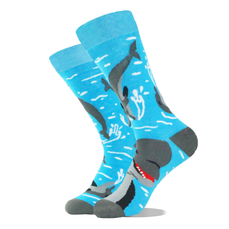 Meias de algodão engraçadas e felizes para homens, meias unissex com estampa de dinossauro e design louco, para skate e homens
