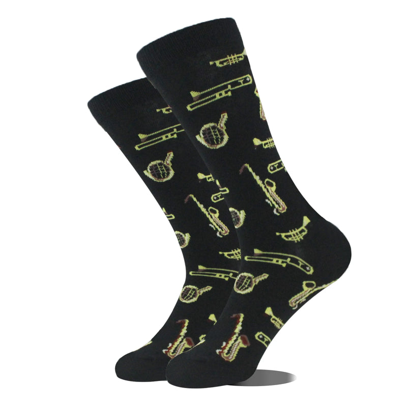 Meias de algodão engraçadas e felizes para homens, meias unissex com estampa de dinossauro e design louco, para skate e homens