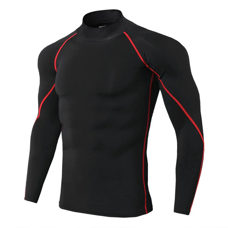 Camiseta esportiva masculina de secagem rápida, camiseta de musculação e corrida, camiseta de compressão de manga comprida, camiseta de ginástica justa para homens, camiseta Rashgard