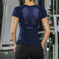 Camisetas femininas de verão, corte slim, para esportes, fitness, ioga, manga curta, top de ioga, malha, camiseta feminina para academia, roupa esportiva