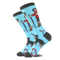 Meias de algodão engraçadas e felizes para homens, meias unissex com estampa de dinossauro e design louco, para skate e homens