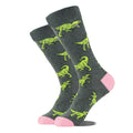 Meias de algodão engraçadas e felizes para homens, meias unissex com estampa de dinossauro e design louco, para skate e homens